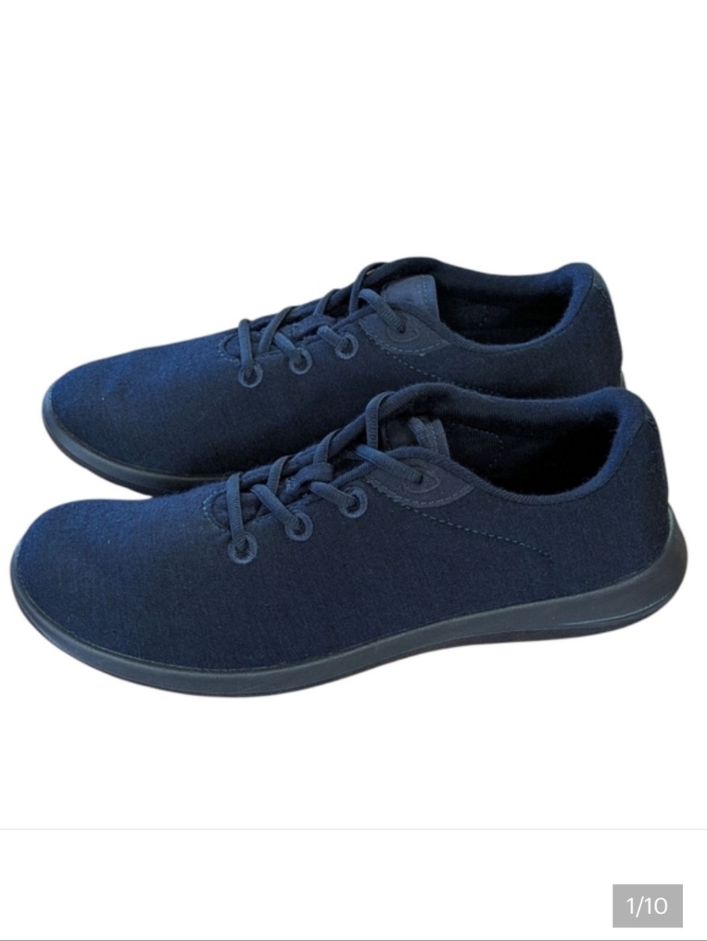 Merinos Navy Wool Lace Up Flats Women's Size 9